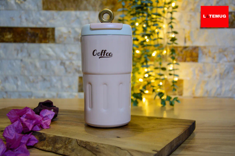 تراول ماگ کافی درجه دار صورتی