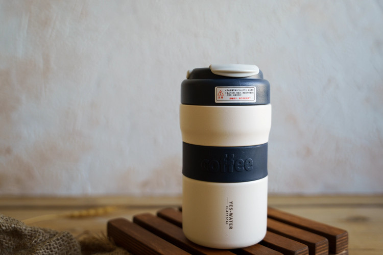 تراول ماگ درجه دار کافی آبی