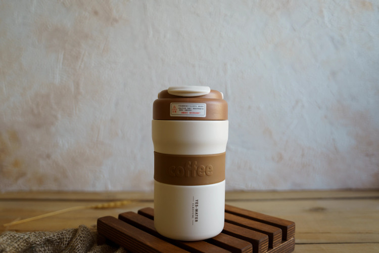 تراول ماگ درجه دار کافی قهوه ای