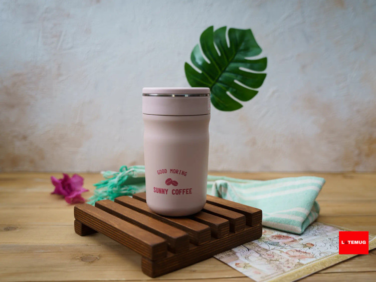 تراول ماگ گودمورنینگ (sunny coffee )صورتی