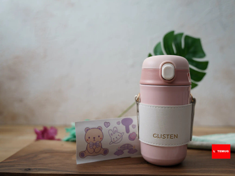 تراول ماگ دوحالته بنددار صورتی