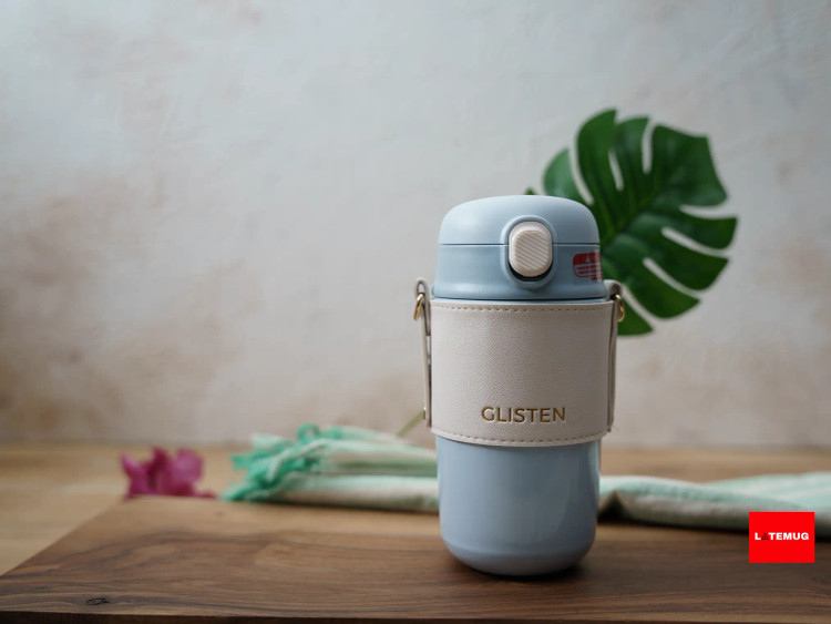 تراول ماگ دو حالته بند دار آبی