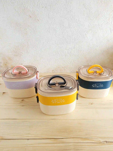 ظرف غذای دوطبقه داخل استیل گنجایش 1200میل