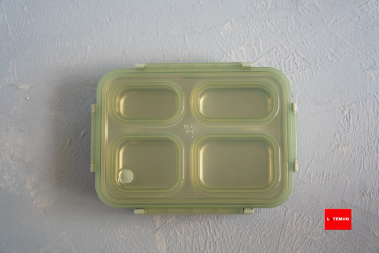 ظرف غذا(لانچباکس) داخل استیل واشر جدا سبز