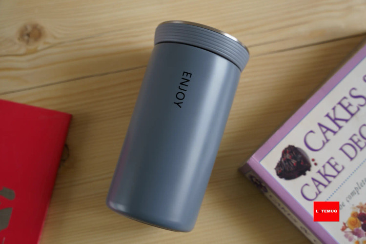 تراول ماگ ۳۵۰میل توری دار enjoy رنگ طوسی