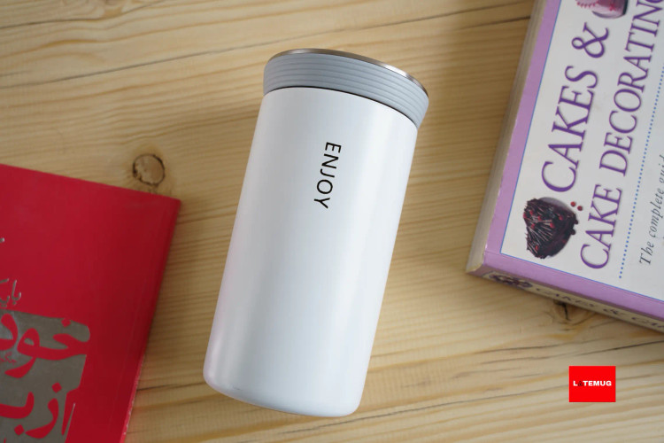 تراول ماگ ۳۵۰میل توری دار enjoy رنگ سفید