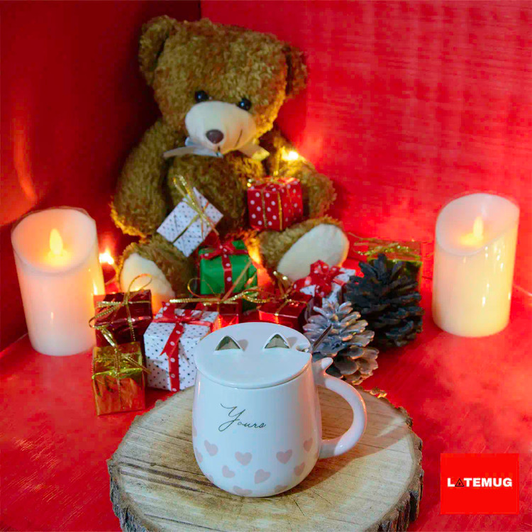 ماگ درب گوشدار سرامیکی رنگ سفید