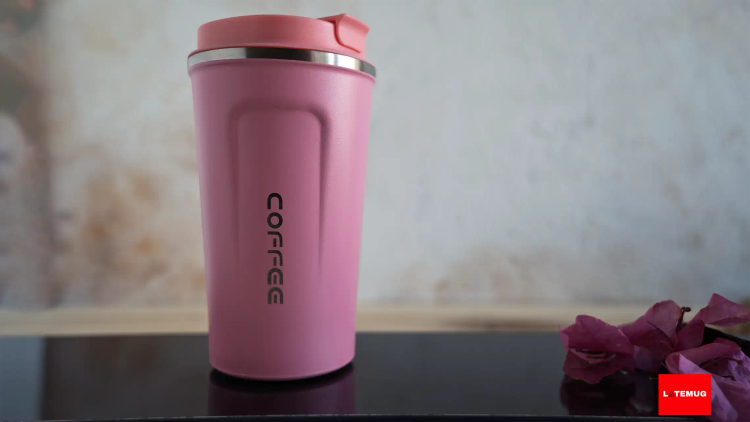 تراول ماگ کافی لیزری رنگ صورتی