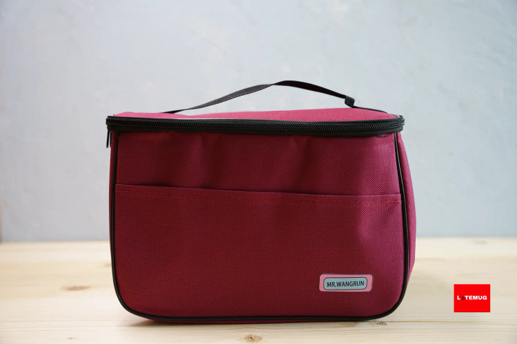 کیف ظرف غذا(لانچ بگ)عایق حرارتی رنگ زرشکی