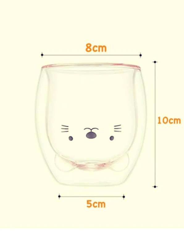 اندازه های ماگ پیرکس دوجداره خرسی