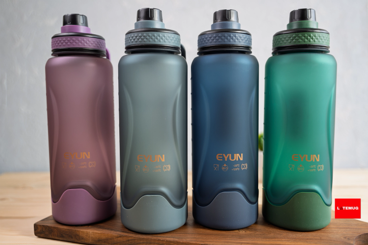 قمقمه یک لیتری برند ایون EYUN در ۴رنگ:سبز،آبی،خاکستری،بنفش