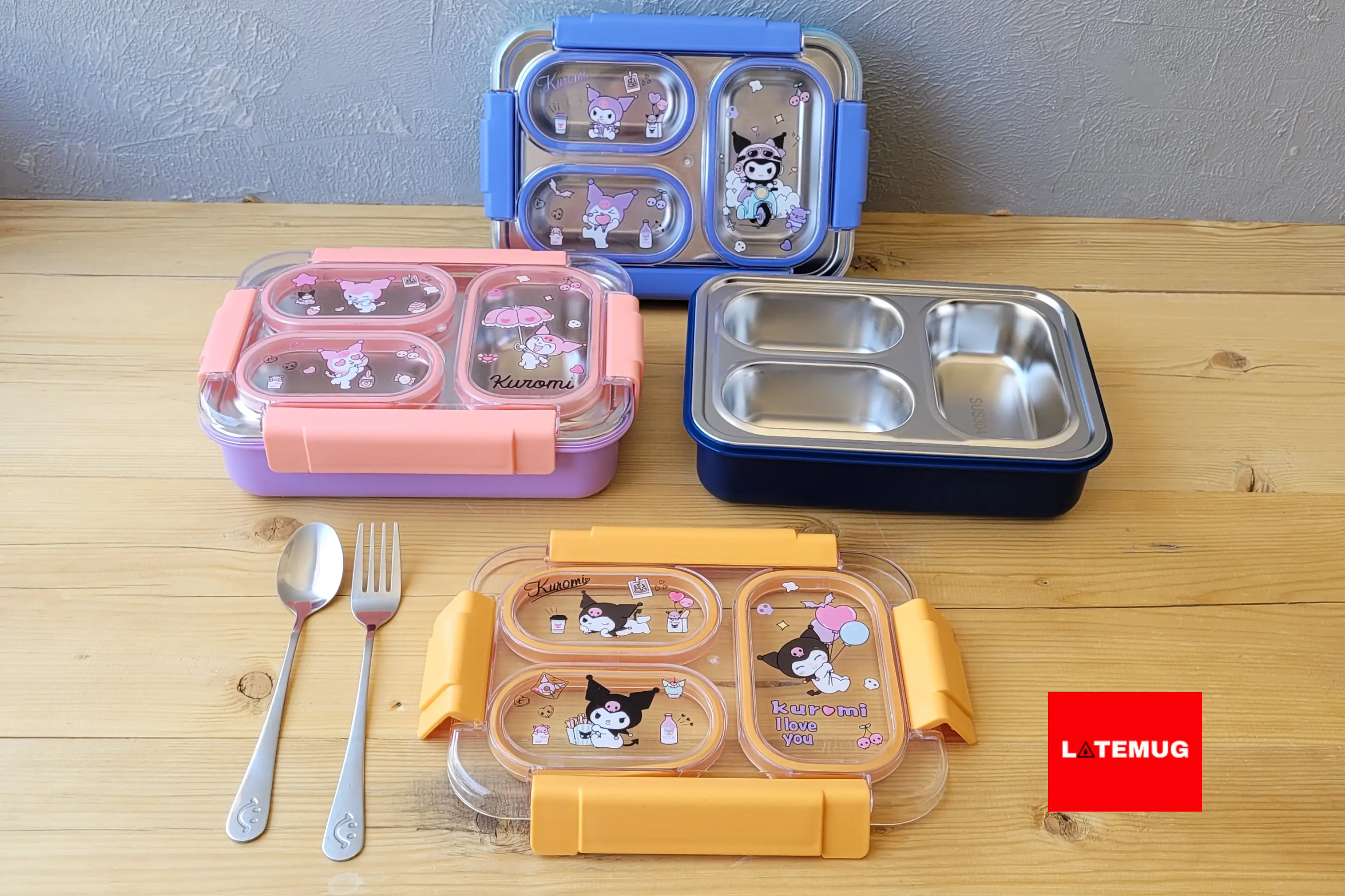 ظرف غذای سه خانه کرومی داخل استیل واشر دار در سه رنگ صورتی، آبی، زرد