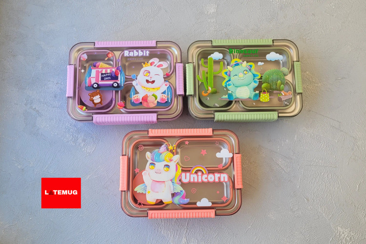 ظرف غذای سه خانه داخل استیل واشر داروکاسه دار عروسکی