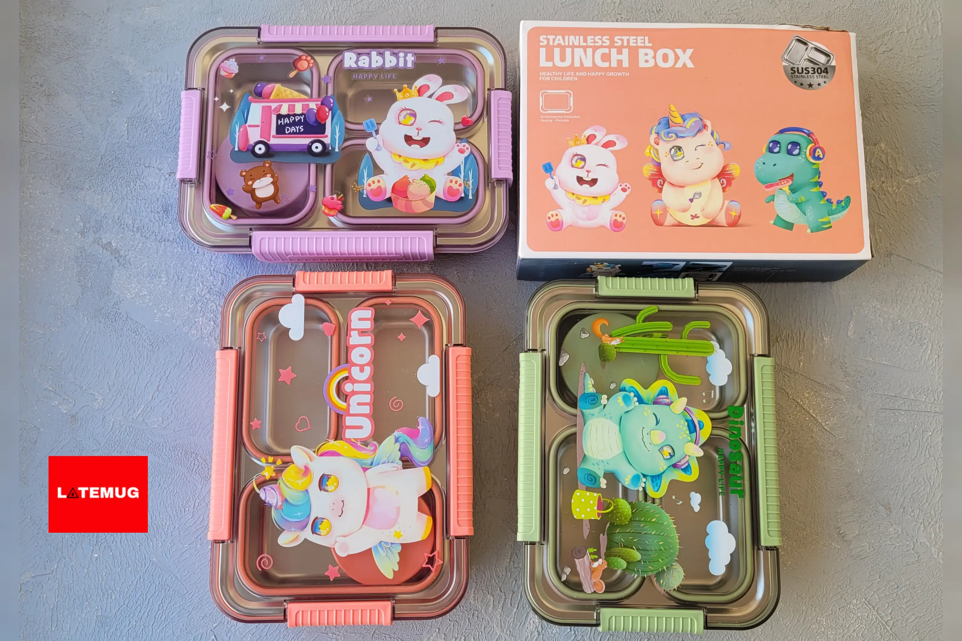 ظرف غذای سه قسمتی عروسکی دارای جعبه تک اختصاصی