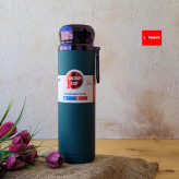 فلاسک درب الماسی استیل یک لیتری رنگ آبی نفتی