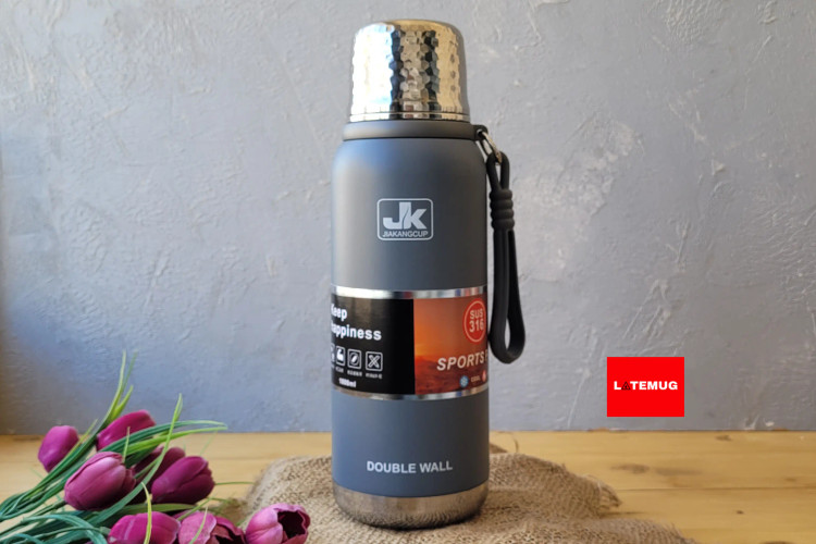 فلاسک یک لیتری JK رنگ خاکستری