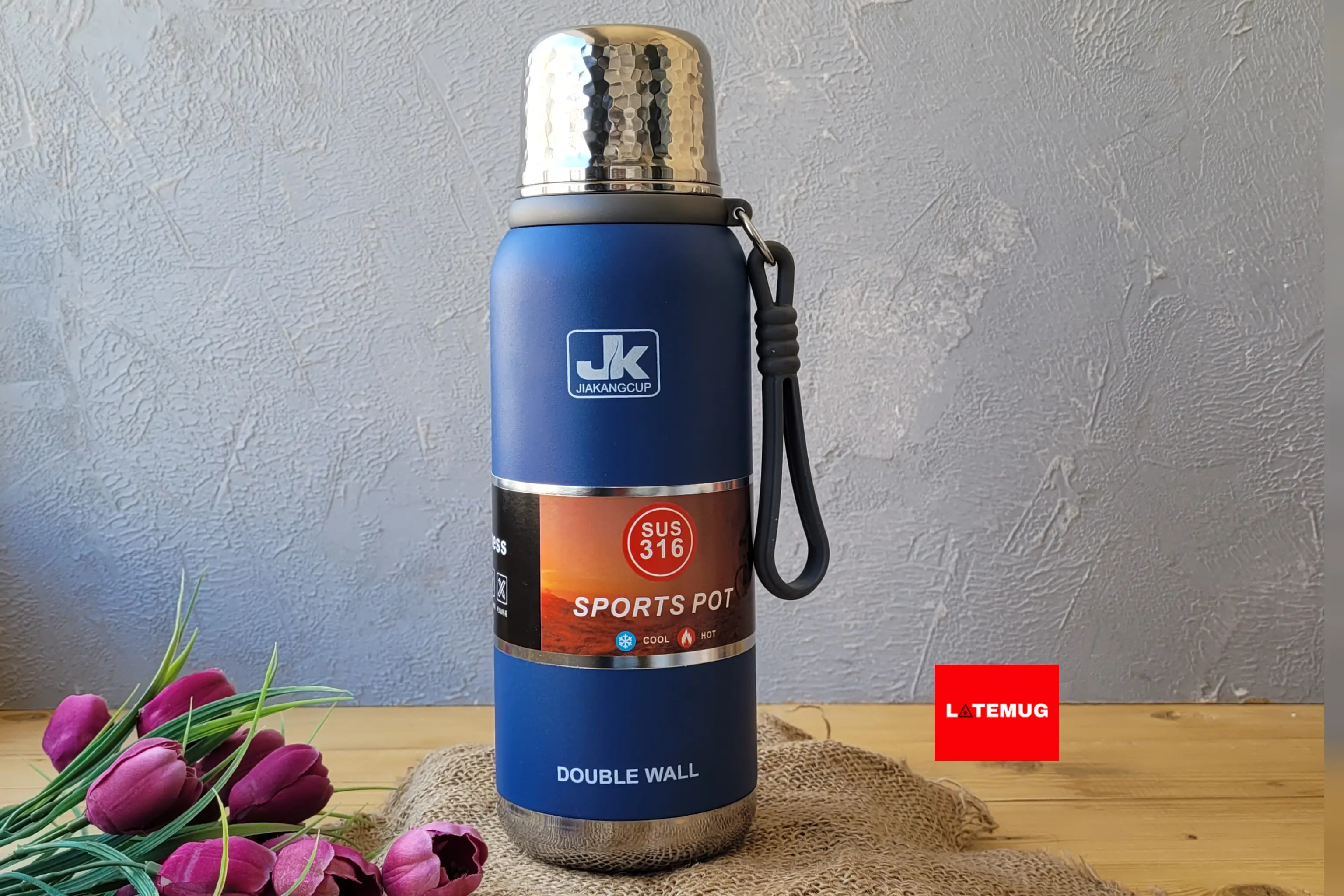 فلاسک یک لیتری JK رنگ آبی